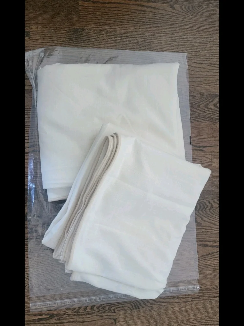 Quince Set Of 2 Ivory Oat Piped Edge Cotton Curtain 48 X 108” Light Filtering